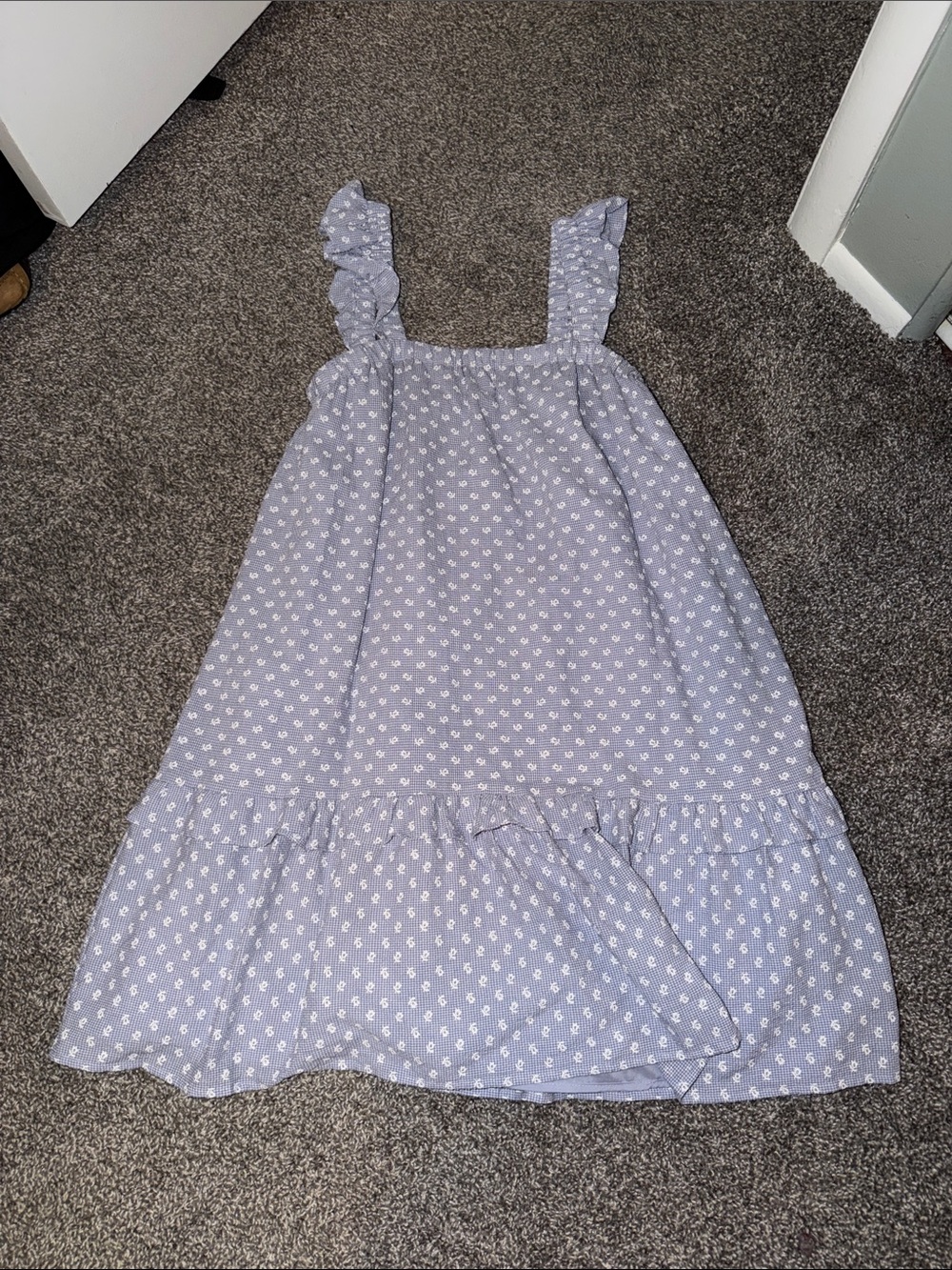 Pink Lili Light Blue Ruffled Strap Sundress